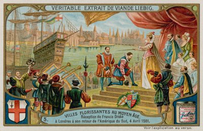 The Reception of Francis Drake to London from South America in 1581 by European School